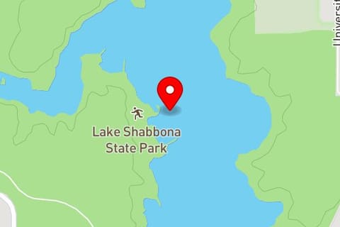 Map of Shabbona Lake in DeKalb County, IL
